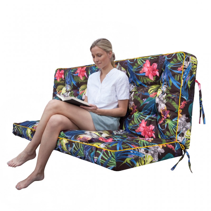 Pola Kissen - bunte Blumen - ohne Kissen - 100x49x56cm