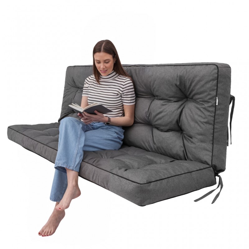 Pola Kopfkissen - Graphite - ohne Kissen - 120x49x56cm