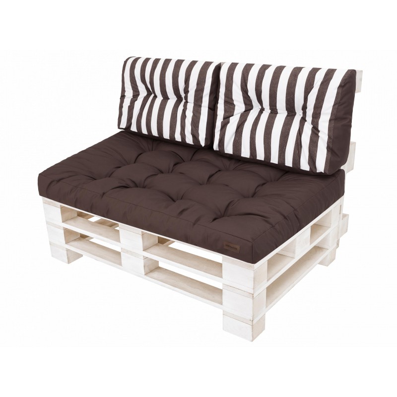 LEO Kissen - Braun mit Streifen - 120x82 cm - 1+2