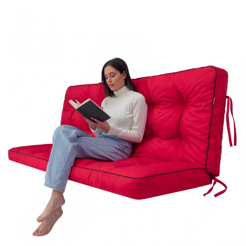 Kissen Pola- Rot- ohne Kissen - 140x49x56cm