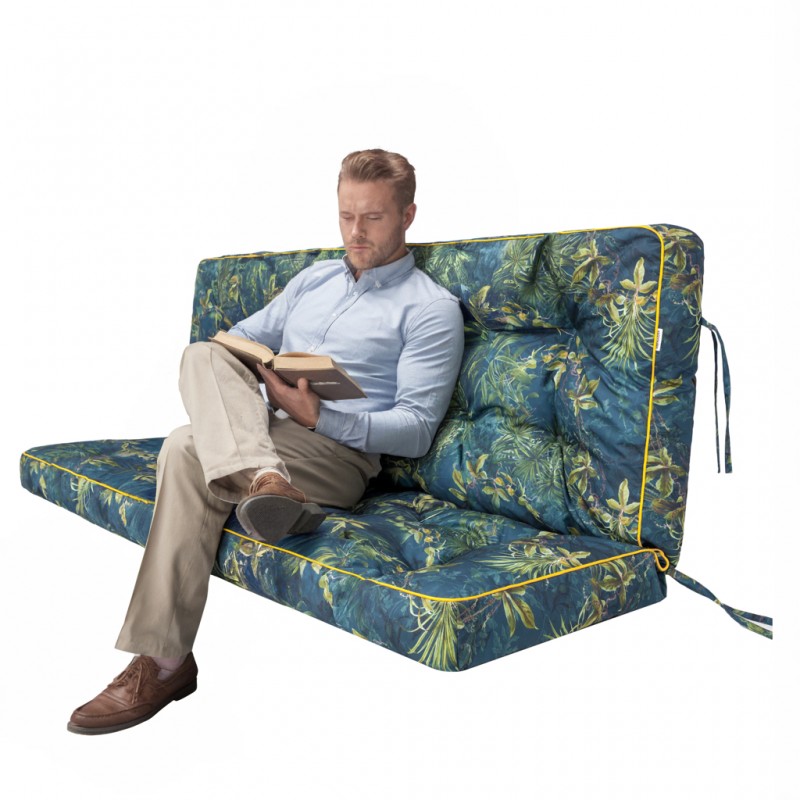 Pola Kissen - grüne Blätter - ohne Kissen - 150x49x56cm