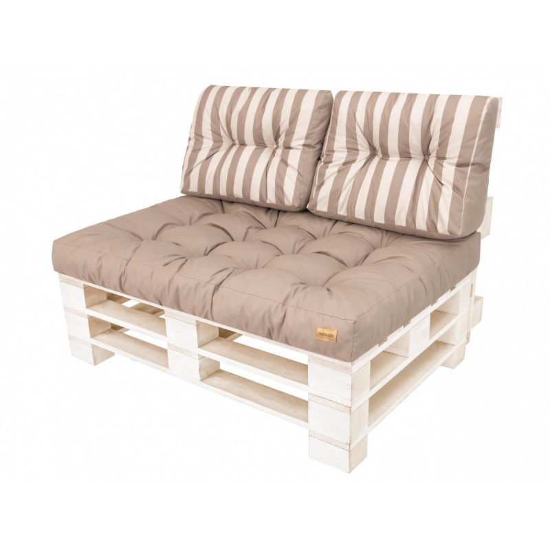 LEO Kissen - Beige mit Streifen - 120x82 cm - 1+2