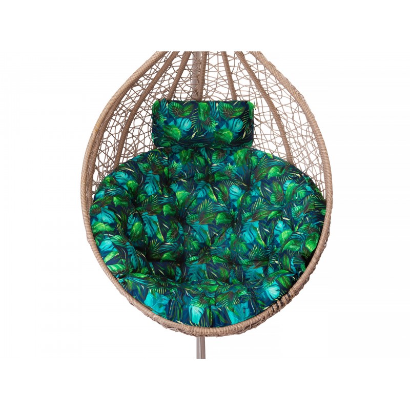 Luna Kissen mit Kopfstütze - Blaue Blätter